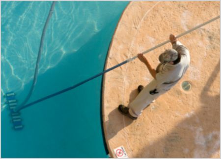 Cleaning the pool